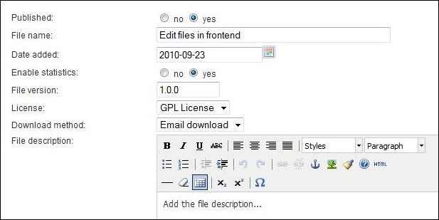 RSFiles! Edit files in frontend